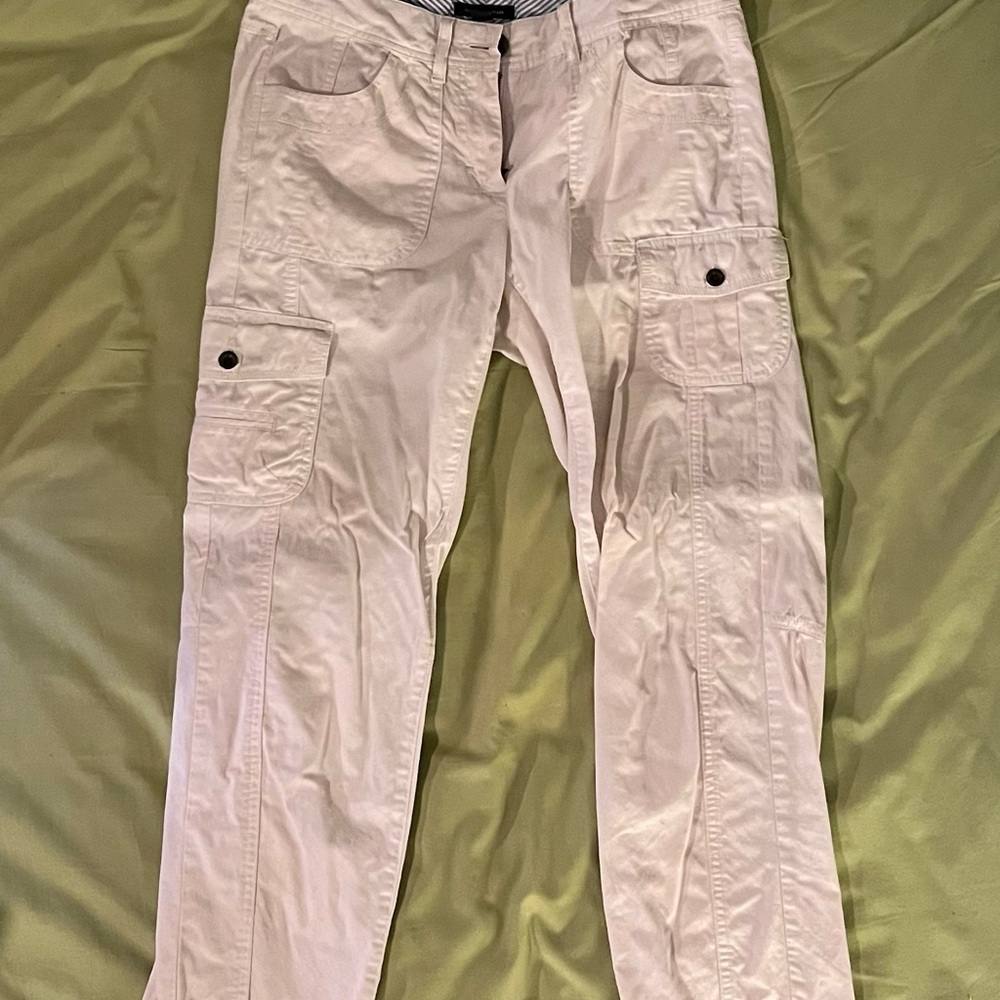 Tommy Hilfiger white baggy pants, lots of deep pockets.